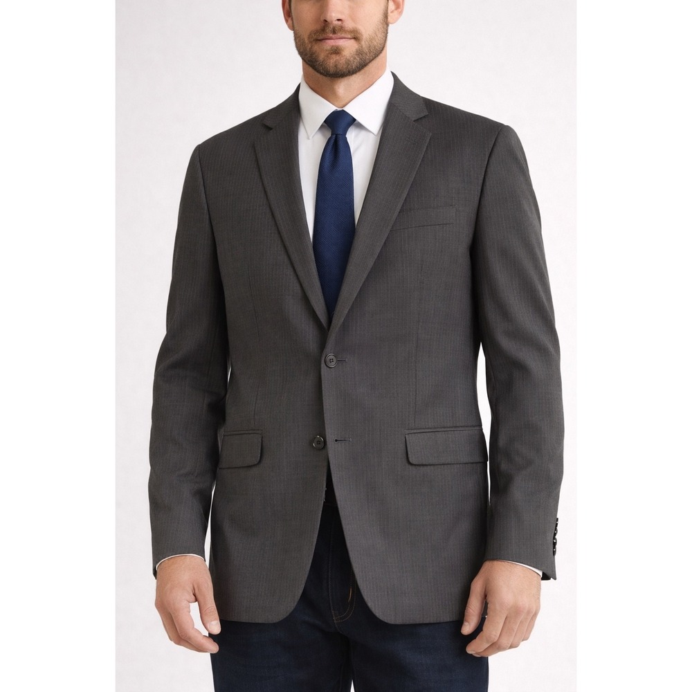 Brooks Brothers Explorer Regent‎ Fit Blazer 44R Gray Wool Blend 2 Button Coat